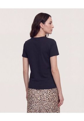 Camiseta Basica Screen  Para Mujer Negro Ostu