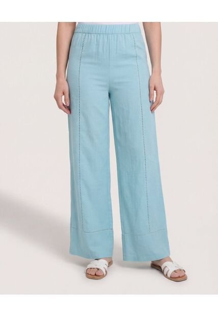 Pantalón Amplio Con Elastico  Para Mujer Azul Ostu