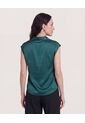 Camisa Satinada Sin Mangas  Para Mujer Verde Ostu de Ostu