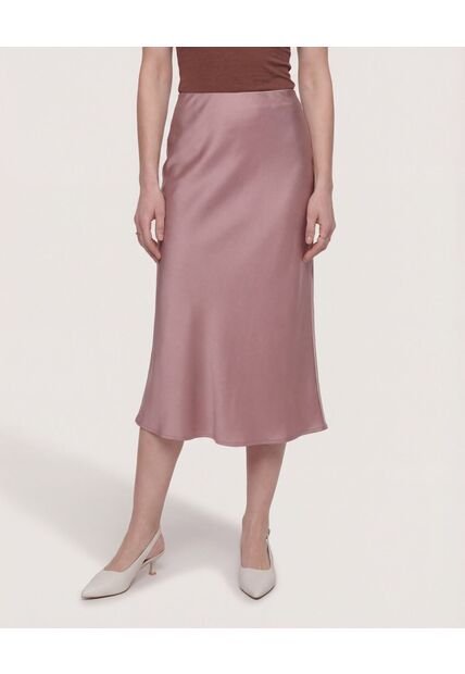 Falda En Satin  Para Mujer Café Ostu