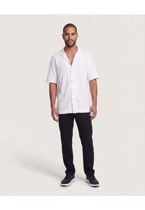 Camisa Resort Tricot  Para Hombre Crema Ostu