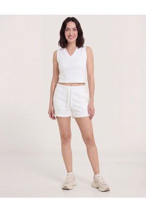 Short Unicolor  Para Mujer Blanco Ostu