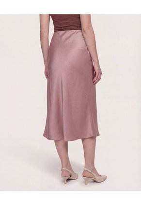 Falda En Satin  Para Mujer Café Ostu