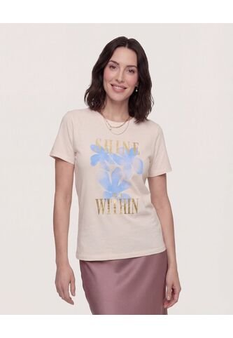 Camiseta Basica Screen Brillo  Para Mujer Blanco Ostu Ostu
