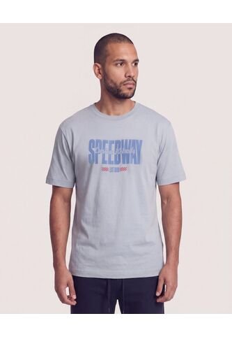 Camiseta Regular Estampado Speedway  Para Hombre Gris Ostu Ostu