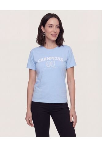 Camiseta Basica Screen  Para Mujer Celeste Ostu Ostu