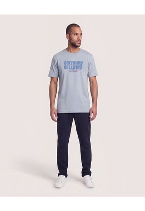 Camiseta Regular Estampado Speedway  Para Hombre Gris Ostu