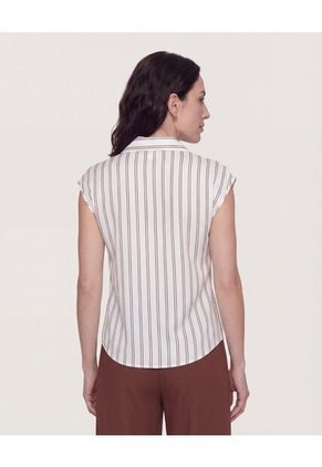 Camisa Satinada Sin Mangas  Para Mujer Café Ostu