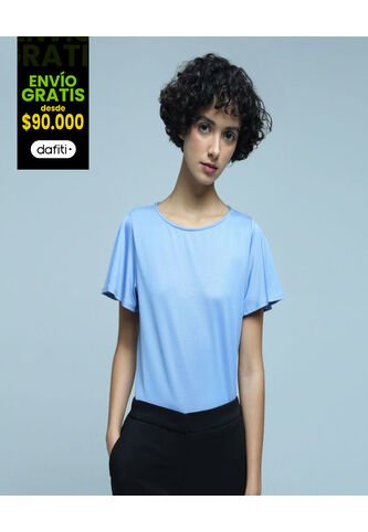 Camiseta Para Mujer Manga Corta Color Azul  Marca Ostu #40091969 Ostu