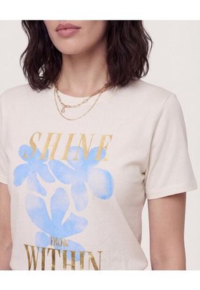 Camiseta Basica Screen Brillo  Para Mujer Blanco Ostu