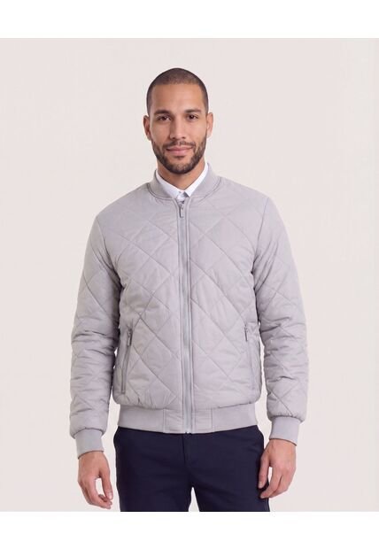 Chaqueta Acolchada Tipo Bomber  Para Hombre Gris Ostu