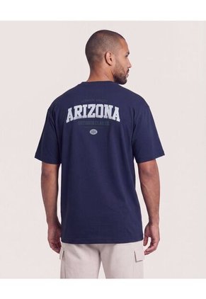 Camiseta Relaxed Estampado Arizona  Para Hombre Azul Ostu