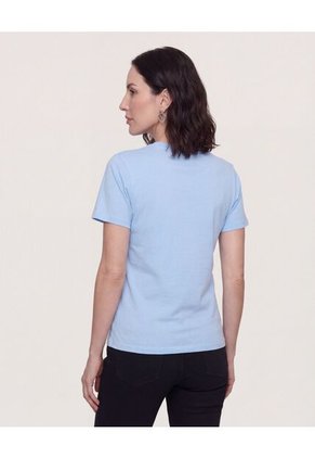 Camiseta Basica Screen  Para Mujer Celeste Ostu