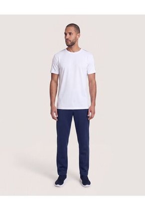 Pantalón Con Cortes En Contraste  Para Hombre Azul Ostu