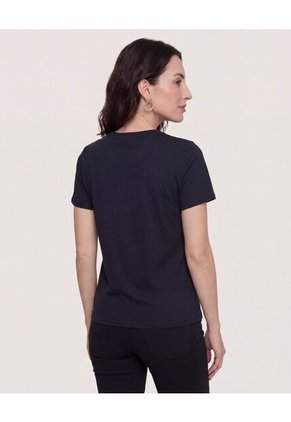 Camiseta Basica Screen  Para Mujer Negro Ostu