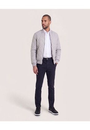 Chaqueta Acolchada Tipo Bomber  Para Hombre Gris Ostu