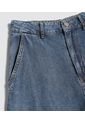 Jean Para Mujer Wide Leg Cargo Color Azul Medio Marca Ostu #40160406 de Ostu