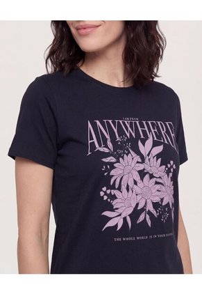 Camiseta Basica Screen  Para Mujer Negro Ostu