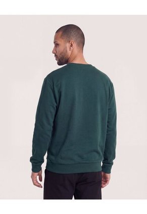 Buzo Cuello Redondo Estampado  Para Hombre Verde Ostu