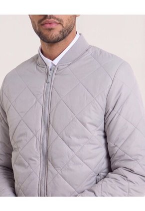 Chaqueta Acolchada Tipo Bomber  Para Hombre Gris Ostu