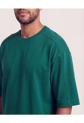 Camiseta Oversize  Para Hombre Verde Ostu