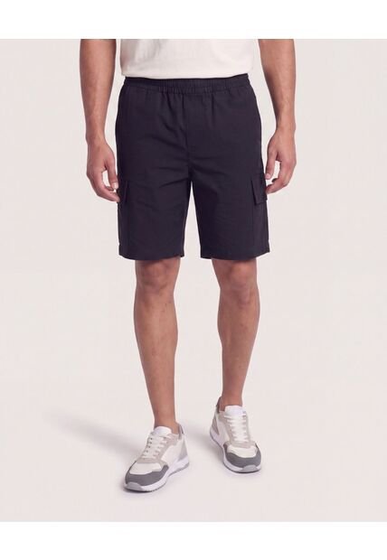 Bermuda Cargo Con Bolsillos Laterales  Para Hombre Negro Ostu