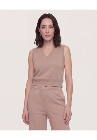 Chaleco Escote En V  Para Mujer Café Ostu Ostu