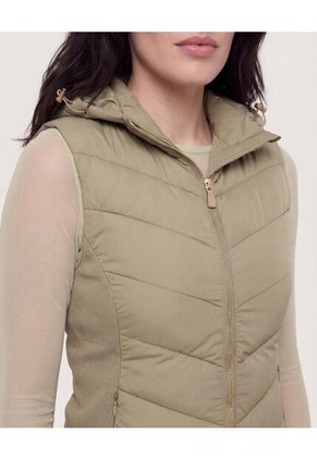 Chaleco Acolchado Unicolor  Para Mujer Verde Ostu