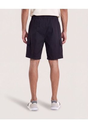 Bermuda Cargo Con Bolsillos Laterales  Para Hombre Negro Ostu