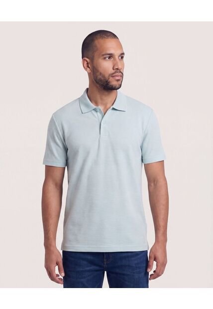 Polo Texturizada  Para Hombre Verde Ostu