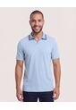 Polo Texturizado Cuello Contraste  Para Hombre Azul Ostu de Ostu