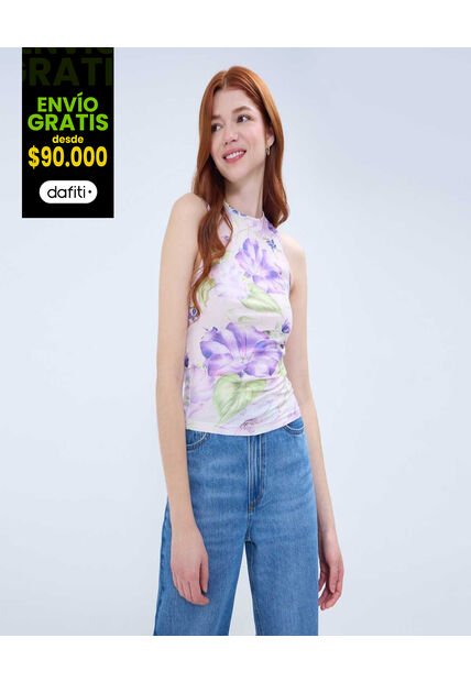 Camiseta Para Mujer Manga Sisa Color Lila  Marca Ostu #40092258