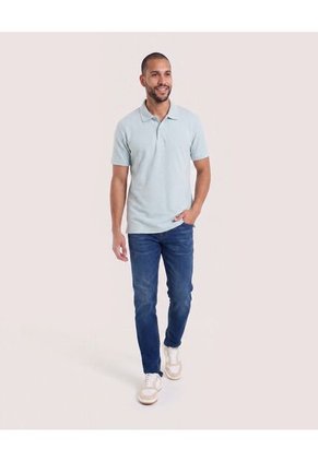 Polo Texturizada  Para Hombre Verde Ostu