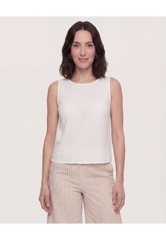 Blusa Manga Sisa Cuello Redondo  Para Mujer Beige Ostu Ostu