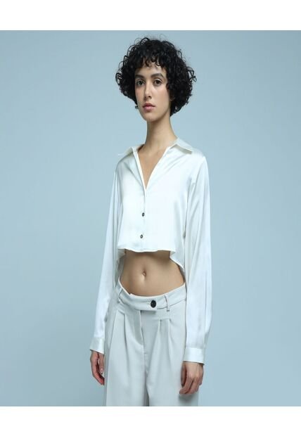 Camisa Para Mujer Manga Larga Color Crudo Marca Ostu #40010200