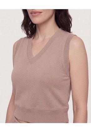 Chaleco Escote En V  Para Mujer Café Ostu