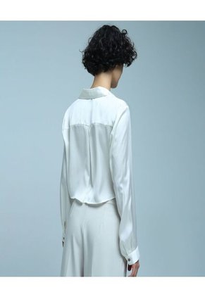 Camisa Para Mujer Manga Larga Color Crudo Marca Ostu #40010200