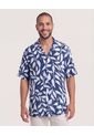 Camisa Resort Estampada  Para Hombre Azul Ostu de Ostu