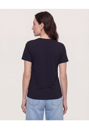 Camiseta Basica Screen  Para Mujer Negro Ostu