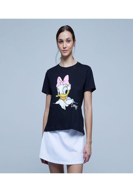 Camiseta Para Mujer Manga Corta Color Negro Marca Ostu #40092057