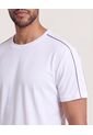 Camiseta Texturizada Contraste  Para Hombre Blanco Ostu de Ostu