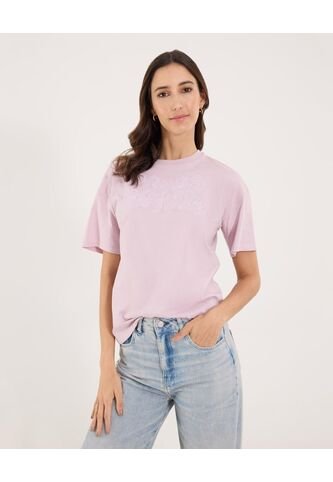 Camiseta Para Mujer Manga Corta Cuello Redondo Color Rosa Marca Ostu #40092686 Ostu