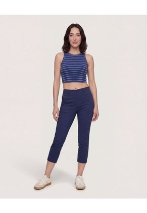 Tank Top Basico Estampado  Para Mujer Azul Ostu