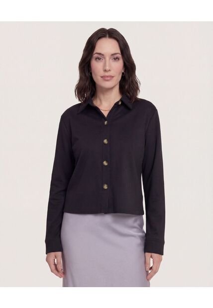 Chaqueta Desestructurada  Para Mujer Negro Ostu