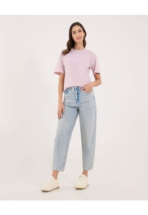 Camiseta Para Mujer Manga Corta Cuello Redondo Color Rosa Marca Ostu #40092686