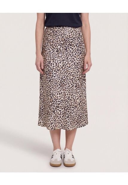 Falda Estampada  Para Mujer Negro Ostu