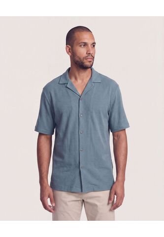 Camisa Resort Tricot  Para Hombre Verde Ostu Ostu