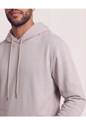 Buzo Hoodie Unicolor  Para Hombre Café Ostu