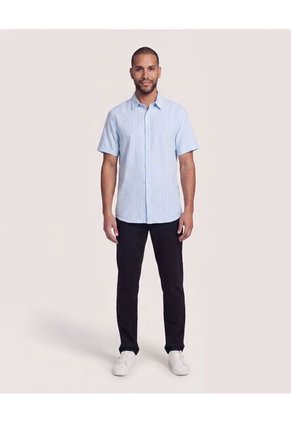 Camisa Resort De Manga Corta  Para Hombre Azul Ostu