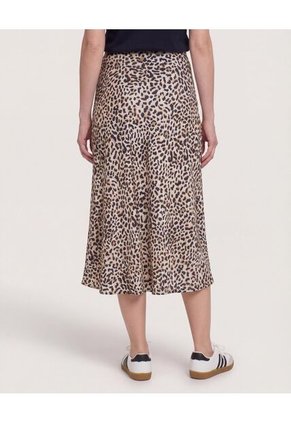 Falda Estampada  Para Mujer Negro Ostu